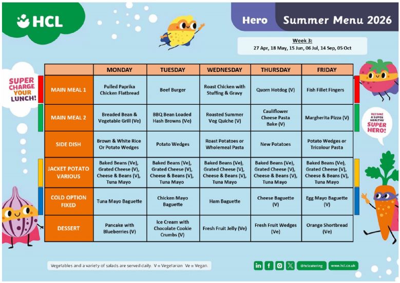 Summer Menu 2026 Week 3